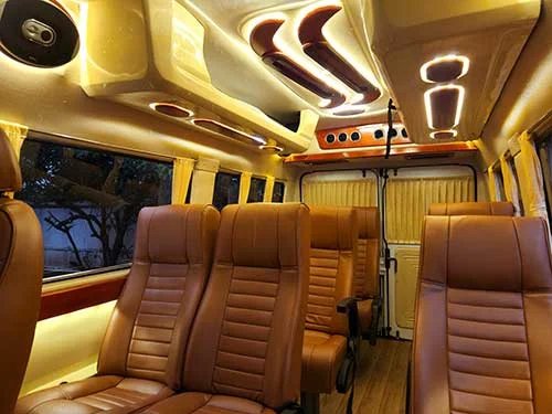 10 seater tempo traveller Kochi, 10 seater van rental Kerala, tempo traveller for group Kerala.